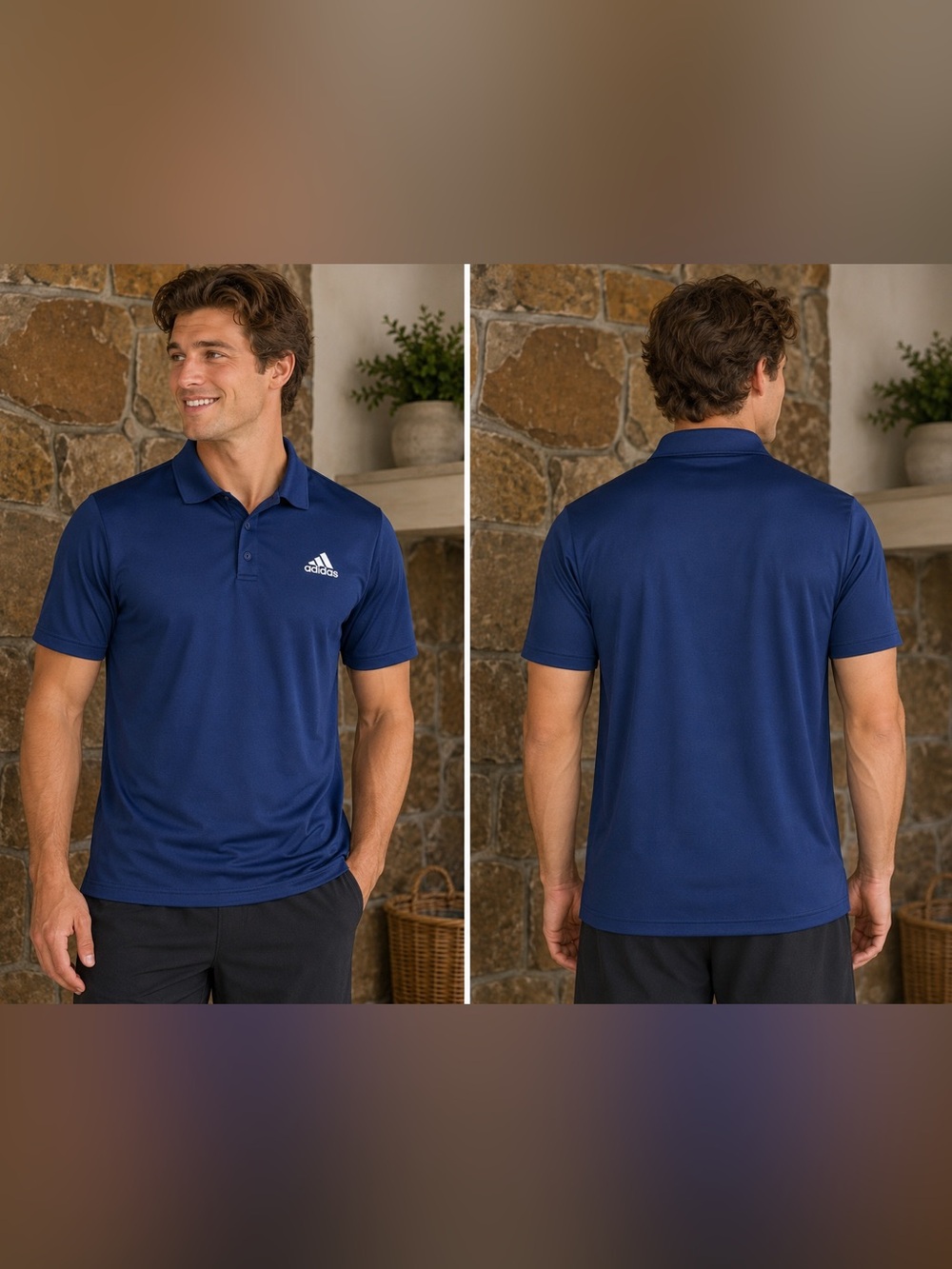 adidas Men's Navy Blue Performance Polo Size XL EUC